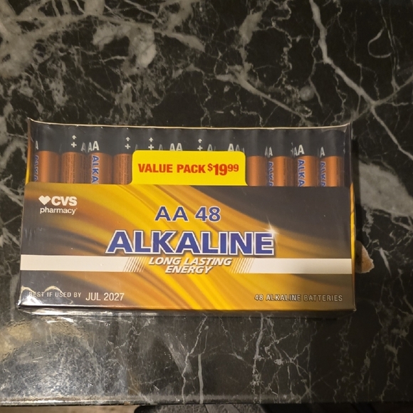 ❤️BUY 2 GET 1 FREE CVS AA 48 Alkaline Batteries Value Pack, Retail $19.99US - Picture 1 of 6